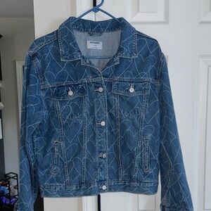 Old Navy Blue Denim Jacket with Heart Design